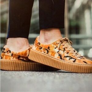 PUMA x Fenty Rihanna Orange Camo Suede Sneakers Women's Size 8